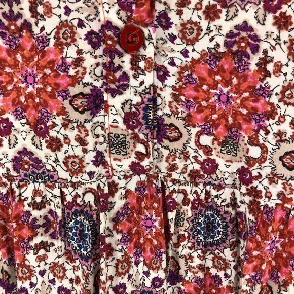 Lulu’s Once and Floral Mixed Print Shirt Dress Roll Tab Sleeves Small - Picture 6 of 16